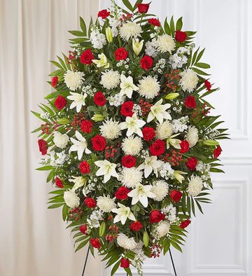 Mixed Flower Standing Funeral Easel